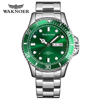 WAKNOER Business Watch Men Brand Męskie zegarek kwarcowy świetliste zegarek kalendarz męskie zegarki reloj hombre relogio masculino