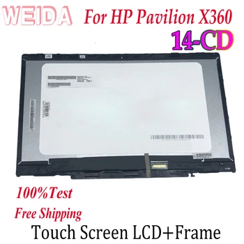 WEIDA dotykowy digitizer do HP Pavilion X360 14-CD 14 CD serii laptopów dotykowy ekran LCD w komplecie Replacemnt panel 14
