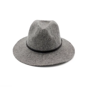 Wełniane jazzowe kapelusze czapki dla kobiet, mężczyzn jesień zima panie filcu kapelusze z pasem damskie широкополые cylindry 6 kolorów GH-217