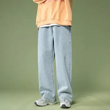 Wiosenne szerokie dżinsy, moda męska casual retro jeans męskie ulica koreańska Wolna hip-hop proste jeansowe spodnie Męskie M-3XL