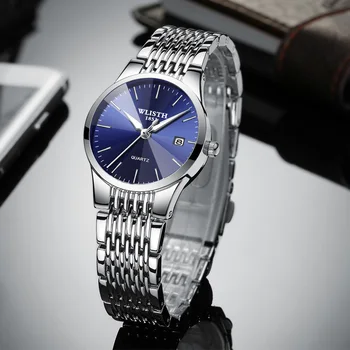 WLISTH męskie zegarki top luksusowej marki wodoodporny zegarek męskie ultra-cienkie zegarki męskie auto data zegar Relogio Masculino Reloj Hombre
