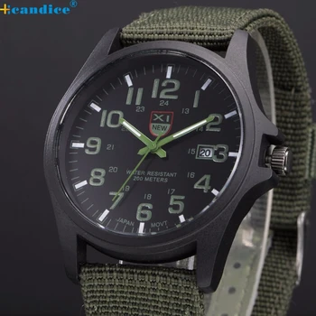 Wspaniały nowy projekt XINEW odkryty męski pasek z nylonu wojskowe sportowe analogowe kwarcowy wojskowe zegarek zegarki męskie relogio masculino