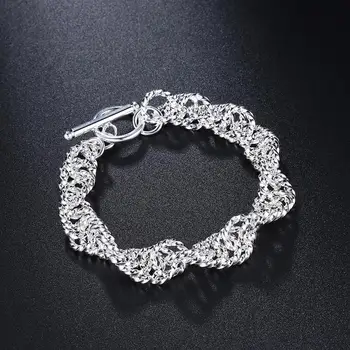 Wykwintne biżuteria kobiety bransoletka 925 biżuteria 10 mm plecione łańcuchy 21 cm srebrne bransoletki dla mężczyzn