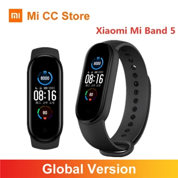 Xiaomi Mi Band 5 wersja globalna bransoletka 1.1 calowy ekran bransoletka sportowy Fitness tracker Smart band monitor rytmu serca Miband 5