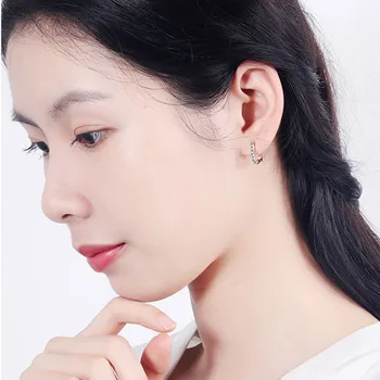 XIYANIKE 925 srebro koreański prosty miłość Serce kolczyki pręta dla kobiet moda elegancki partii biżuterii zapobiec alergii