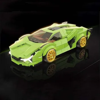 Zabawki budowlane-bloki super samochód wyścigowy Moc cegły zabawki edukacyjne dla dzieci MOC Model Kit prezenty modułowe