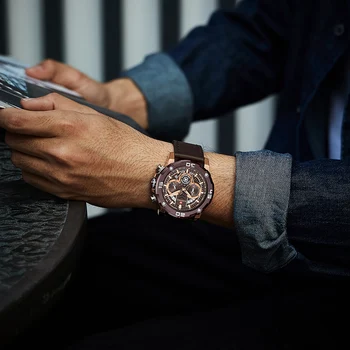 Zegarki męskie NAVIFORCE wodoodporny zegarek kwarcowy ze stali nierdzewnej mężczyzna chronografu wojskowe zegarki sportowe zegarek Relogio Masculino