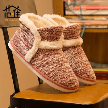 Zimowe domowe bawełniane buty miłośnicy wełny ogowe grube antypoślizgowe, odporne na ścieranie bawełniane buty kapcie obuwie Męskie