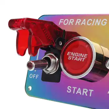 Zmodyfikowana panel wyłącznika zapłonu DC 12 v 15*6.7*6.3 cm For Racing Car LED Toggle Engine Start Push Button akcesoria Dropship Switch
