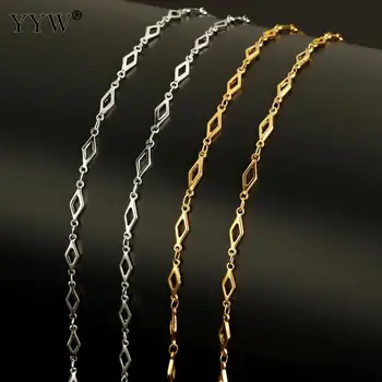 Łańcuch ze stali nierdzewnej do produkcji biżuterii 10 m/cewka metalowy łańcuch kobiety mężczyźni naszyjnik DIY bransoletki produkcja złota oryginalny kolor