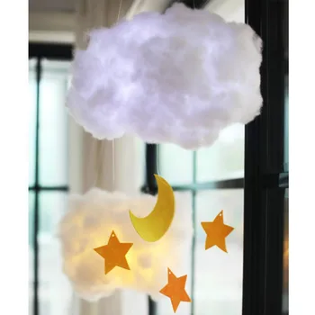 Ślubny rekwizyty bawełna chmura Ślub Urodziny sala zabaw dla dzieci DIY ozdobne okna układ symulacji białe chmury