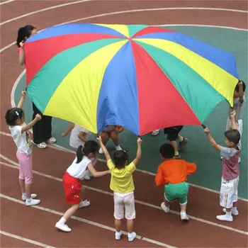 Średnica 2 m, Dziecko, Dziecko, sport, rozwój odkryty Tęcza parasol spadochron zabawka skok worek Баллютный grać spadochron 8 bransoletka