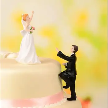 Żywica Wspinaczka Narzeczony Mieszać I Łączyć Wedding Cake Topper/Топперы Rzemiosło Żywicy