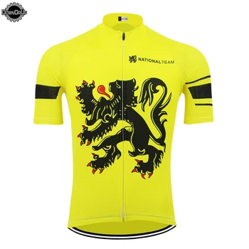 Żółty jazda na Rowerze Jersey ropa Ciclismo mtb jazda na rowerze Jersey odzież outdoor mężczyźni krótki rękaw rowerowa odzież oddychająca lato