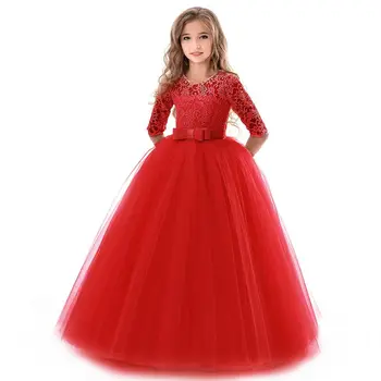 Подростковое Sukienka Dla Dziewczynek W Kolorze Z Długim Rękawem Księżniczka Elegancki Garnitur Kwiat Poprawiny Ubrania Dla Dziewczyn Urodziny Vestidos